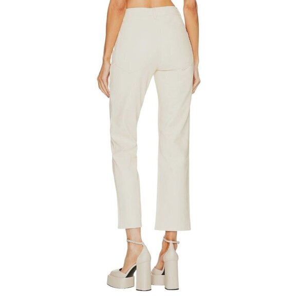 Miaou Junior Faux Leather Pant in Creme Small New Womens Vegan Trousers - Picture 2 of 13